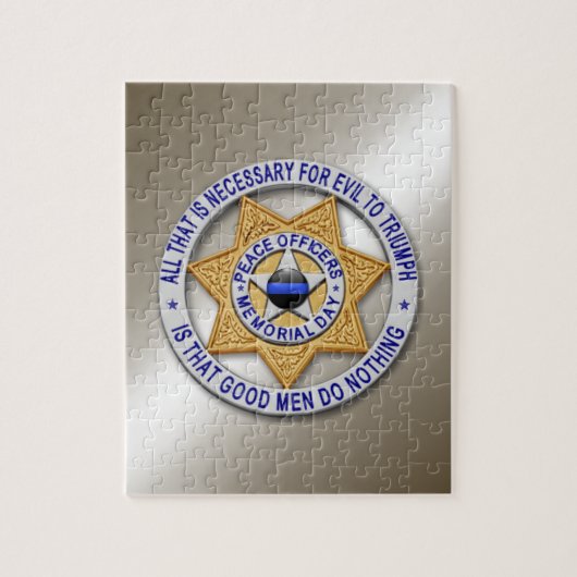 Thin Blue Line Star Abzeichen Puzzle (Vertikal)