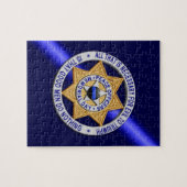 Thin Blue Line Star Abzeichen Puzzle (Horizontal)
