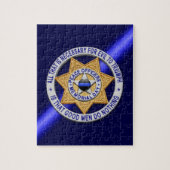 Thin Blue Line Star Abzeichen Puzzle (Vertikal)
