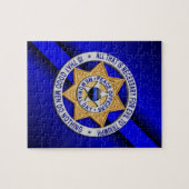Thin Blue Line Star Abzeichen Puzzle (Horizontal)