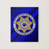 Thin Blue Line Star Abzeichen Puzzle (Vertikal)
