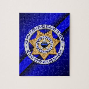 Thin Blue Line Star Abzeichen Puzzle