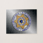 Thin Blue Line Star Abzeichen Puzzle (Horizontal)