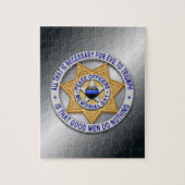 Thin Blue Line Star Abzeichen Puzzle (Vertikal)
