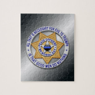 Thin Blue Line Star Abzeichen Puzzle