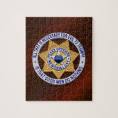 Thin Blue Line Star Abzeichen Puzzle (Vertikal)