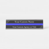 Thin Blue Line Stars Schreibtischnamensplakette (Vorderseite )
