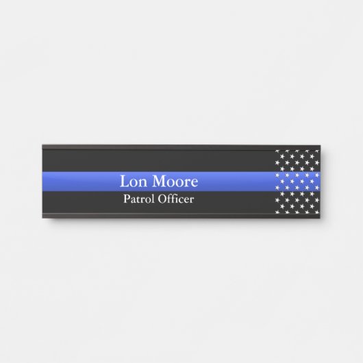 Thin Blue Line - Stars Türschild (Vorderseite )