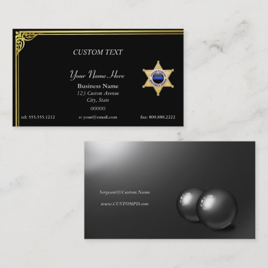 Thin Blue Line Stellvertretendes Abzeichen Busines Visitenkarte (Vorne/Hinten)