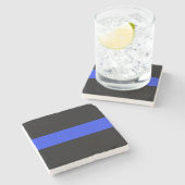 Thin Blue Line Stone Untersetzer (Seitenansicht)