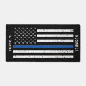 Thin Blue Line störte amerikanische Flaggenpolizei Schreibtischunterlage (Vorderseite)