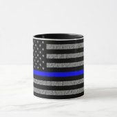 THIN BLUE LINE SUPPORT POLICE COFFEE TASSE (Zentrum)