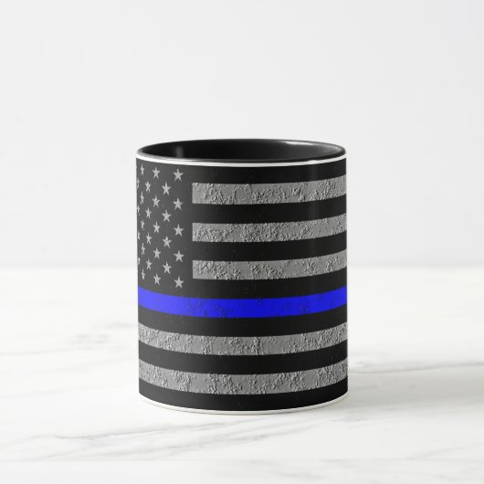 THIN BLUE LINE SUPPORT POLICE COFFEE TASSE (Zentrum)