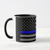 THIN BLUE LINE SUPPORT POLICE COFFEE TASSE (Links)