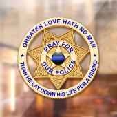 Thin Blue Line Supporter Fensterklammer Fensteraufkleber (Blatt 2)