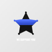 Thin Blue Line Supporter Fensterklammer Fensteraufkleber (Blatt)