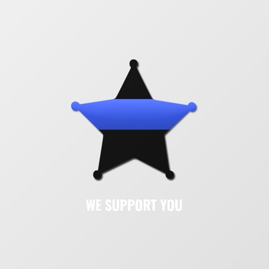 Thin Blue Line Supporter Fensterklammer Fensteraufkleber (Blatt)