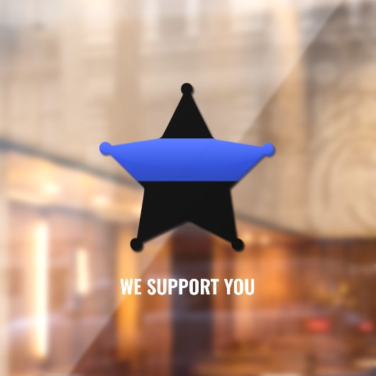 Thin Blue Line Supporter Fensterklammer Fensteraufkleber (Blatt 2)