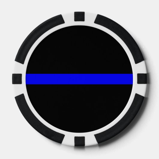 Thin Blue Line Symbolic auf einer Pokerchips (Vorderseite)