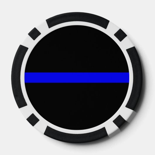 Thin Blue Line Symbolic auf einer Pokerchips (Rückseite)