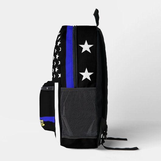 Thin Blue Line Tasche, amerikanische Flaggenpolize Bedruckter Rucksack (Rechts)