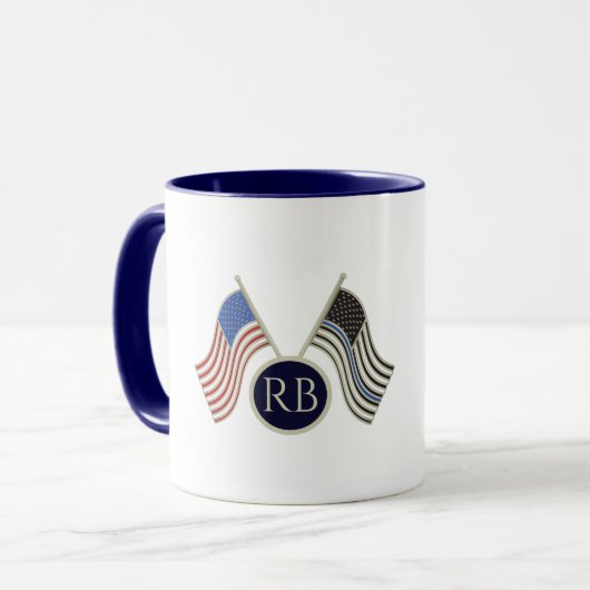 Thin Blue Line Tasse (Vorderseite Links)