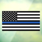 Thin Blue Line Tattered Flag Window Cli Fensteraufkleber (Blatt 3)