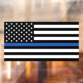 Thin Blue Line Tattered Flag Window Cli Fensteraufkleber (Blatt 2)
