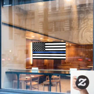 Thin Blue Line Tattered Flag Window Cli Fensteraufkleber