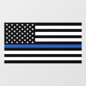 Thin Blue Line Tattered Flag Window Cli Fensteraufkleber (Blatt)