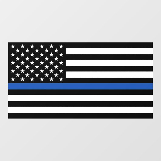 Thin Blue Line Tattered Flag Window Cli Fensteraufkleber (Blatt)