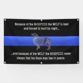 Thin Blue Line "The Sheepdog schläft nie" Banner (Horizontal)