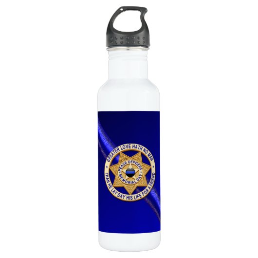 Thin Blue Line Trinkflasche (Vorderseite)