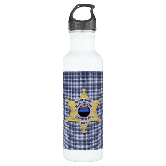 Thin Blue Line Trinkflasche (Vorderseite)