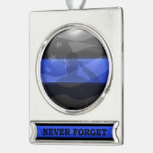 Thin Blue Line Trooper Salute Flag Banner-Ornament Silber (Links)