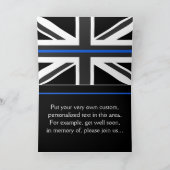 Thin Blue Line UK Flag Card Einladung (Innenseite)