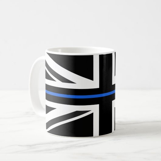 Thin Blue Line UK Flag Kaffeetasse (Vorderseite Links)