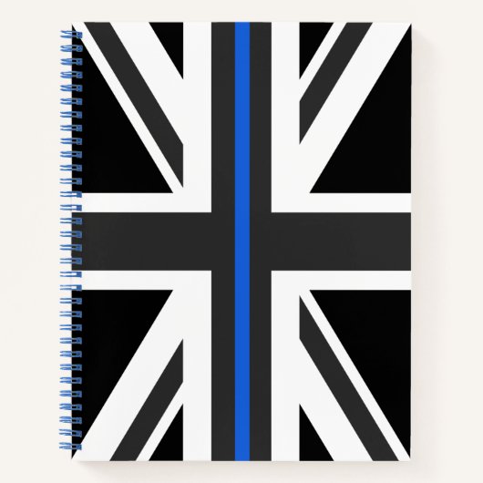 Thin Blue Line UK Flag Notizbuch (Vorderseite)