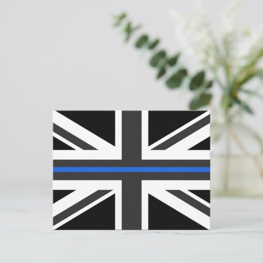 Thin Blue Line UK Flag Postkarte (Stehend Vorderseite)