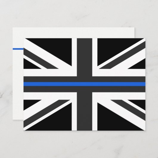 Thin Blue Line UK Flag Postkarte (Vorne/Hinten)