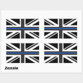 Thin Blue Line UK Flag Rechteckiger Aufkleber (Blatt)