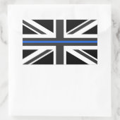Thin Blue Line UK Flag Rechteckiger Aufkleber (Tasche)