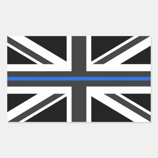 Thin Blue Line UK Flag Rechteckiger Aufkleber (Vorderseite)