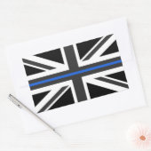 Thin Blue Line UK Flag Rechteckiger Aufkleber (Umschlag)