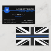 Thin Blue Line UK Flag Visitenkarte (Vorne/Hinten)