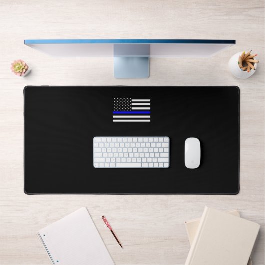 Thin Blue Line und American Flag Schreibtischunterlage (Büro 1)