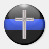 Thin Blue Line und Crystal Cross Magnet (Vorne)