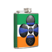 Thin Blue Line und sechs irische Symbole Flachmann (Rechts)
