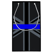 Thin Blue Line Union Jack Decor Kleine Geschenktüte (Rückseite)