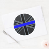 Thin Blue Line Union Jack Decor Runder Aufkleber (Umschlag)